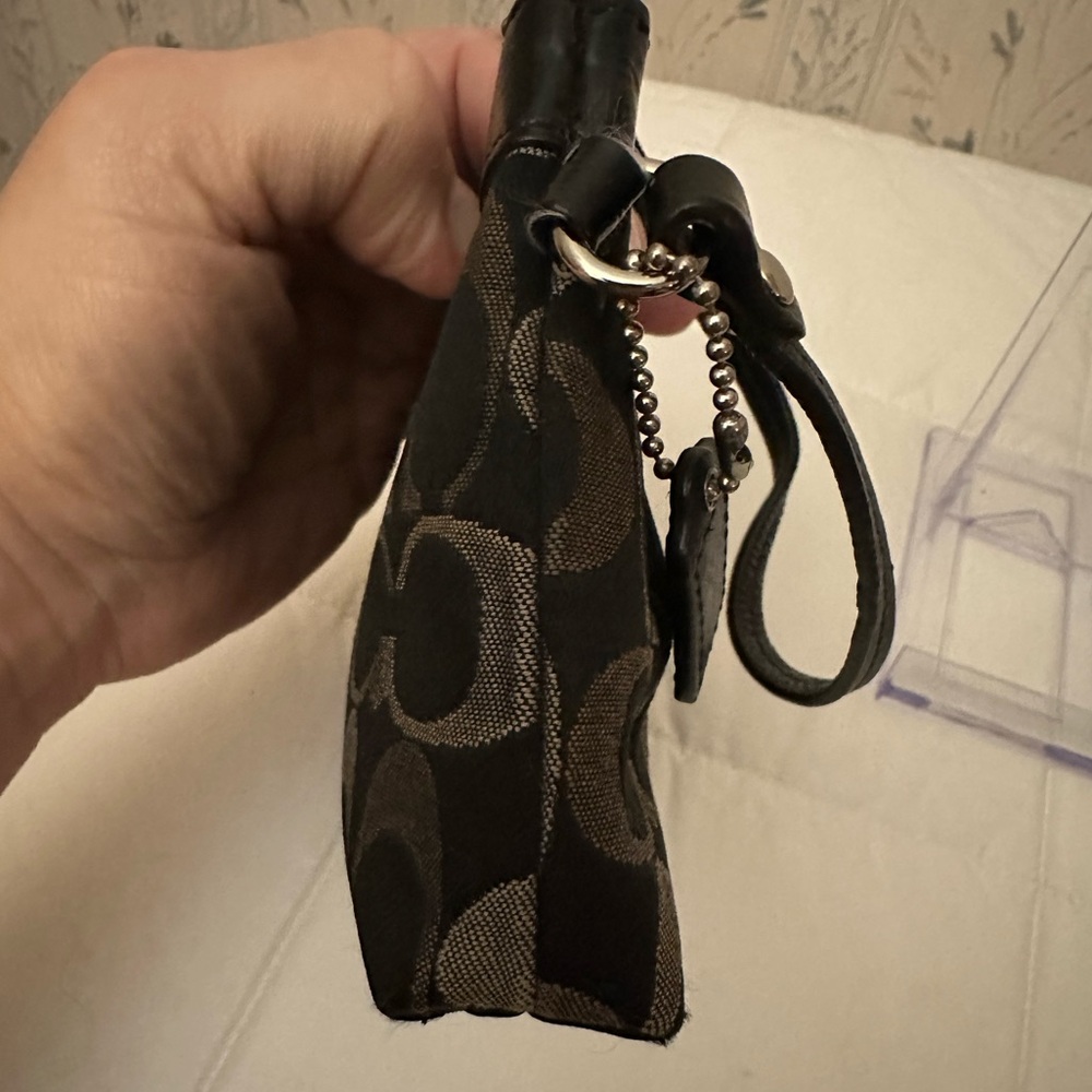 Coach Monogram Black and Pewter Wristlet - Picture 7 of 15